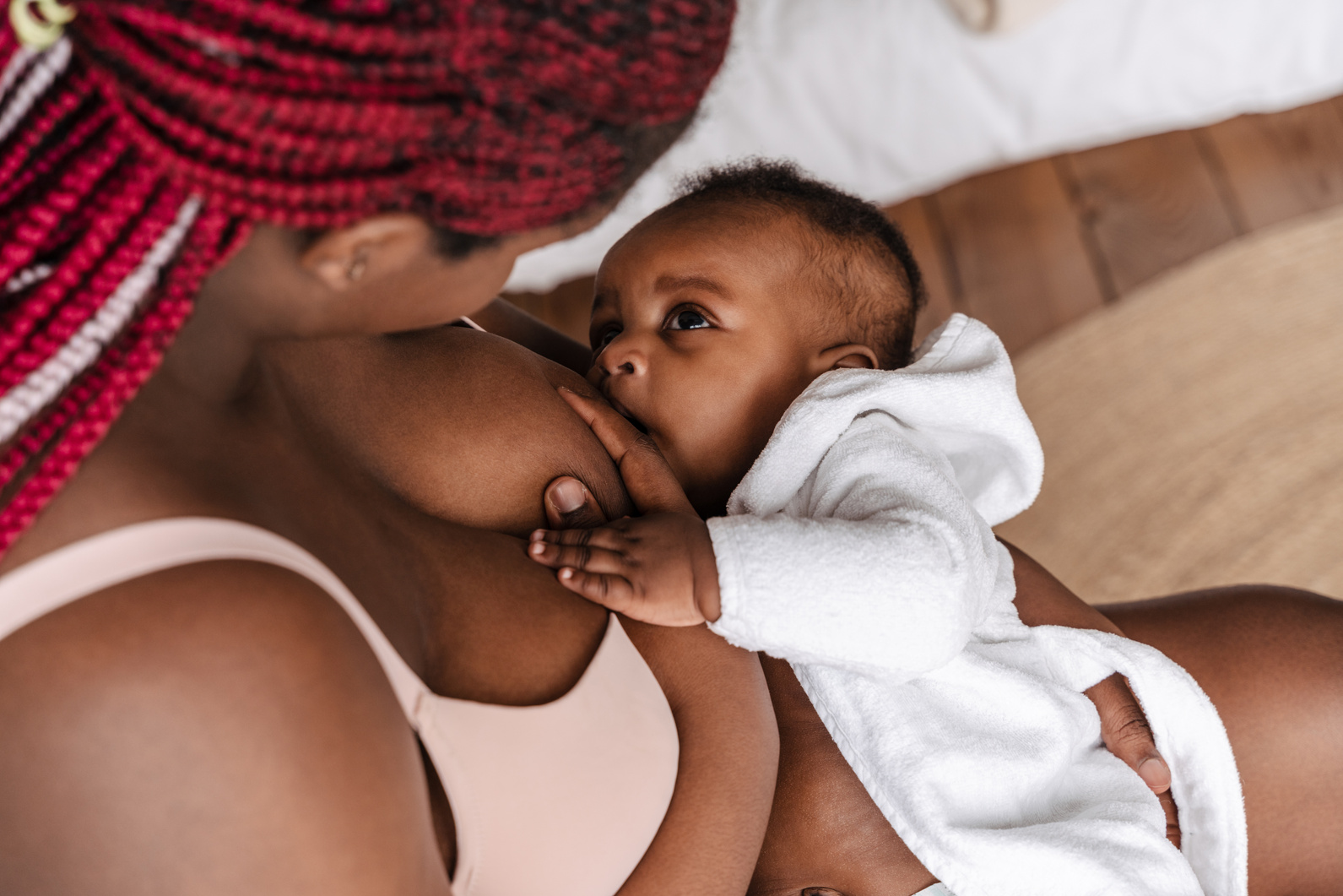 parent nursing baby